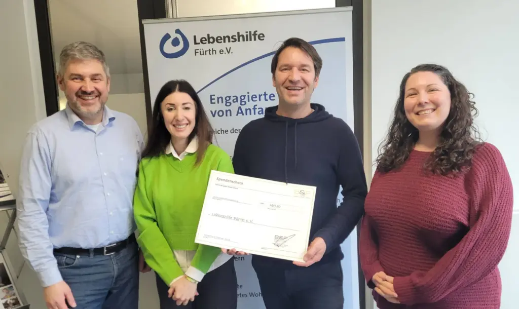 Spendenübergabe an die Lebenshilfe Fürth e. V.