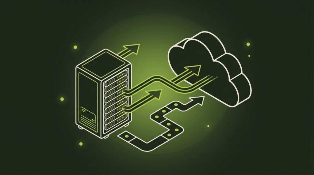 Cloud- & Digitalisierungsberatung - IT-Illustration im Line-Art-Stil